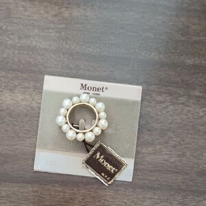 Monet Ivory Pearl Circle Pin